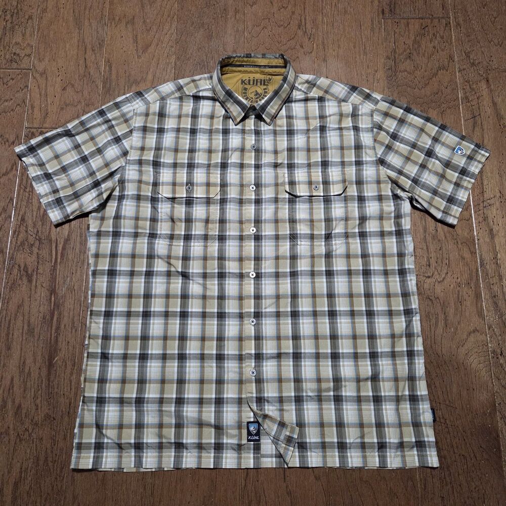 Kuhl Eluxur Shirt Men's XL Short Sleeve Button Up Hiking Outdoors